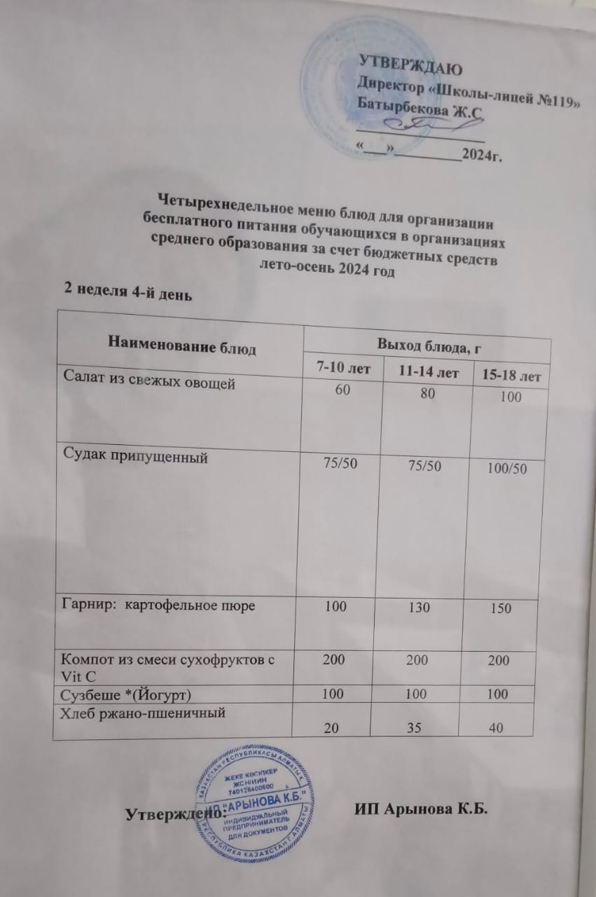 Меню 2024-2025